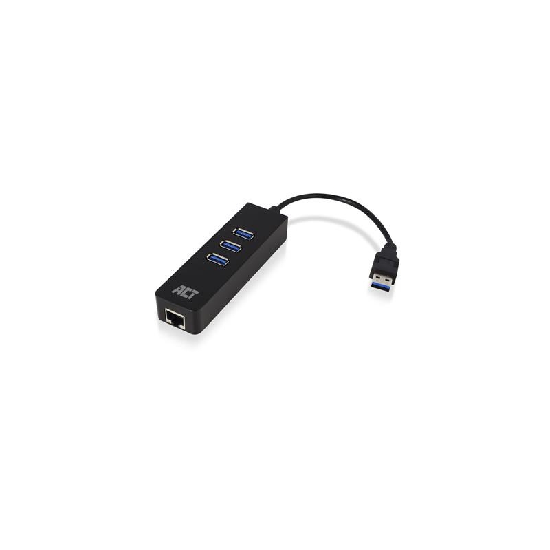 ACT USB Hub 3X USB-A en ethernet