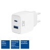 ACT USB-C & USB-A Charger 20W with Quick Charge and GaNFast