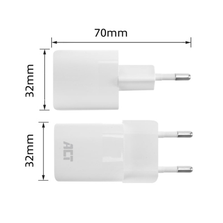 ACT Compact USB-C Charger 33W with Power Delivery and GaNFast