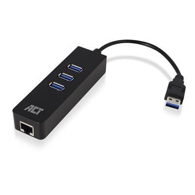 ACT USB Hub 3X USB-A en ethernet