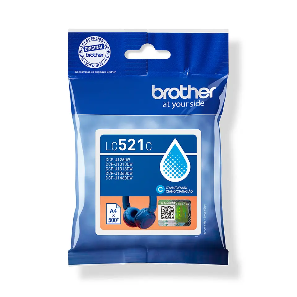 Brother LC-521C Cyaan 500 pagina's (Origineel)